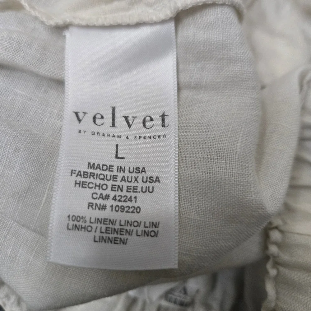 Velvet by Graham & Spencer Linen Pants Large Wide Leg Lagenlook Sustainable Boho